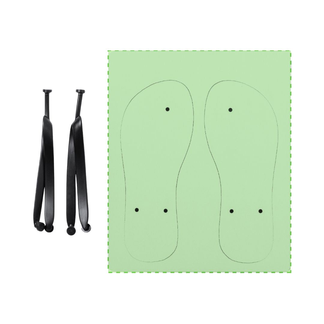 Aperçu de la zone de marquage sur la partie supérieure des tongues