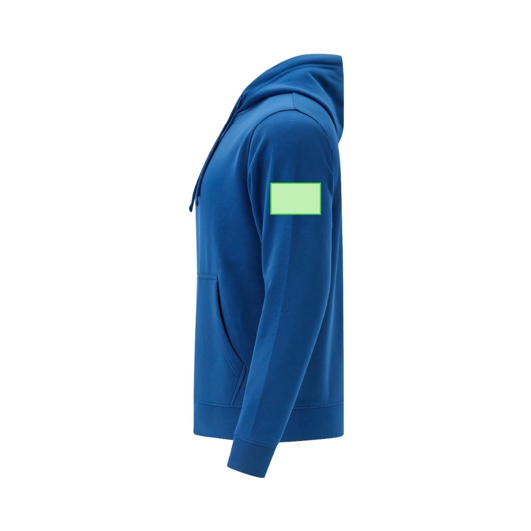 Aperçu de la zone de marquage au niveau de la manche gauche.