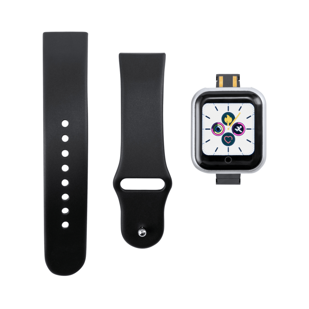 Bracelets de la montre intelligente noire personnalisable avec logo.