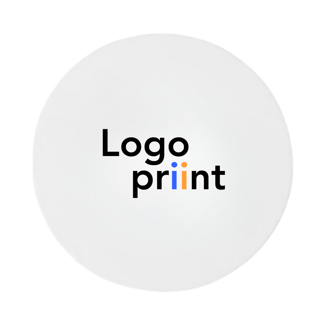Autocollant blanc personnalisable avec logo.