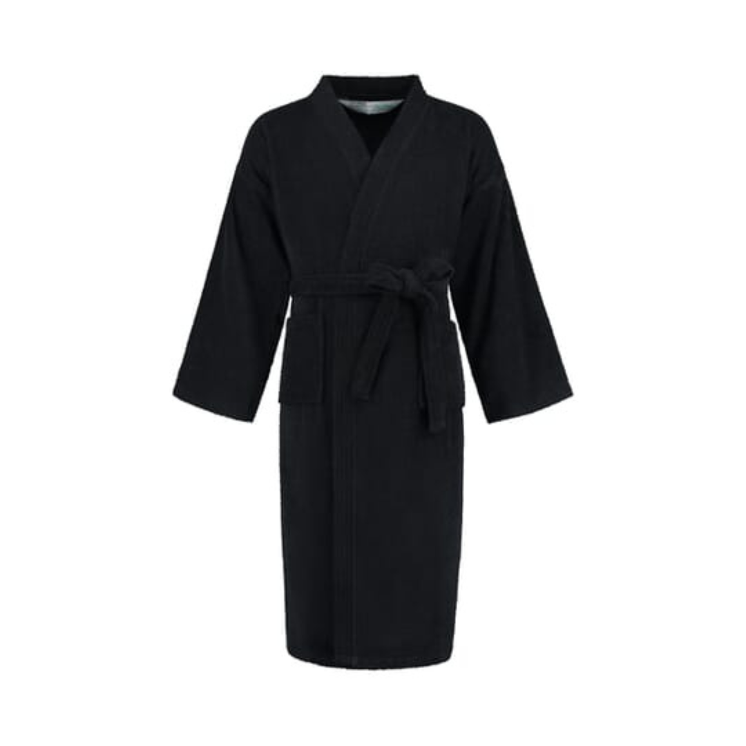 Peignoir noir unisexe personnalisable avec logo.
