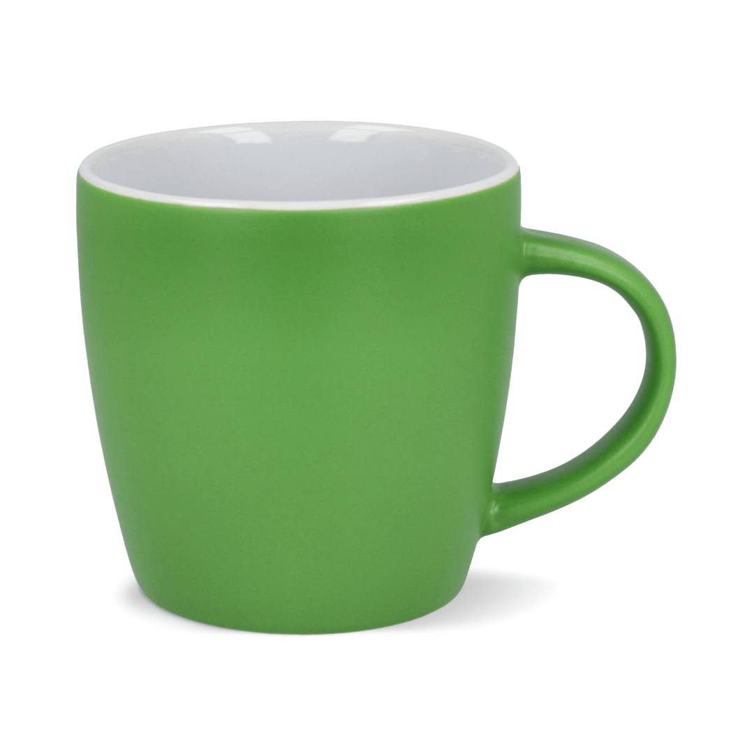 Tasse verte personnalisable avec logo.