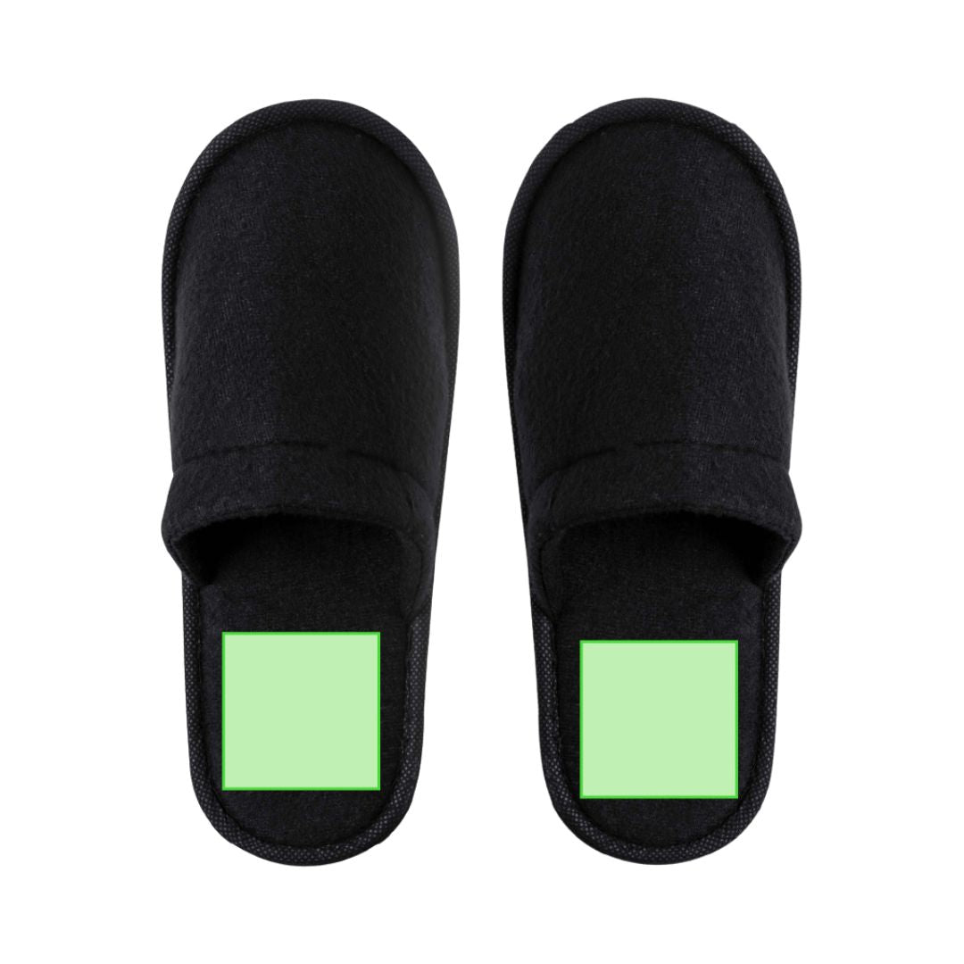 Aperçu de la zone de marquage au niveau du talon du pied droit et gauche.