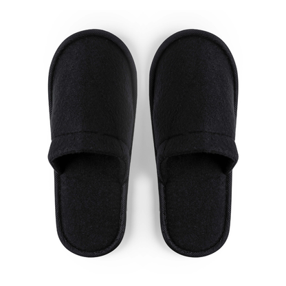 Chaussons noirs unisexe personnalisables avec logo.