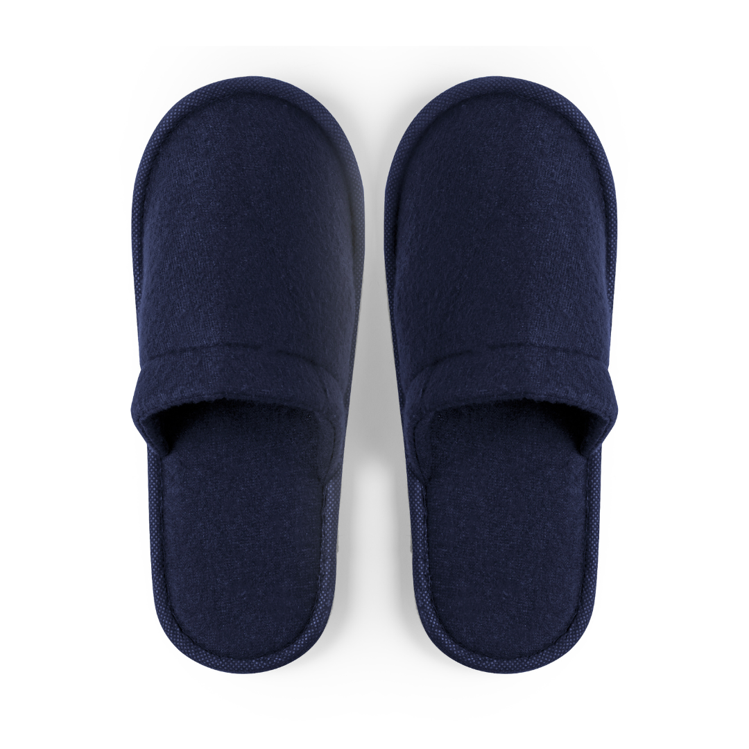 Chaussons bleus unisexe personnalisables avec logo.