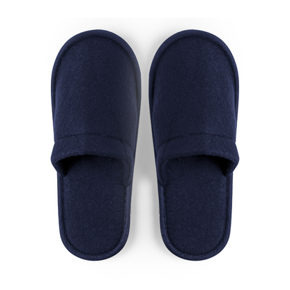 Chaussons bleus unisexe personnalisables avec logo.