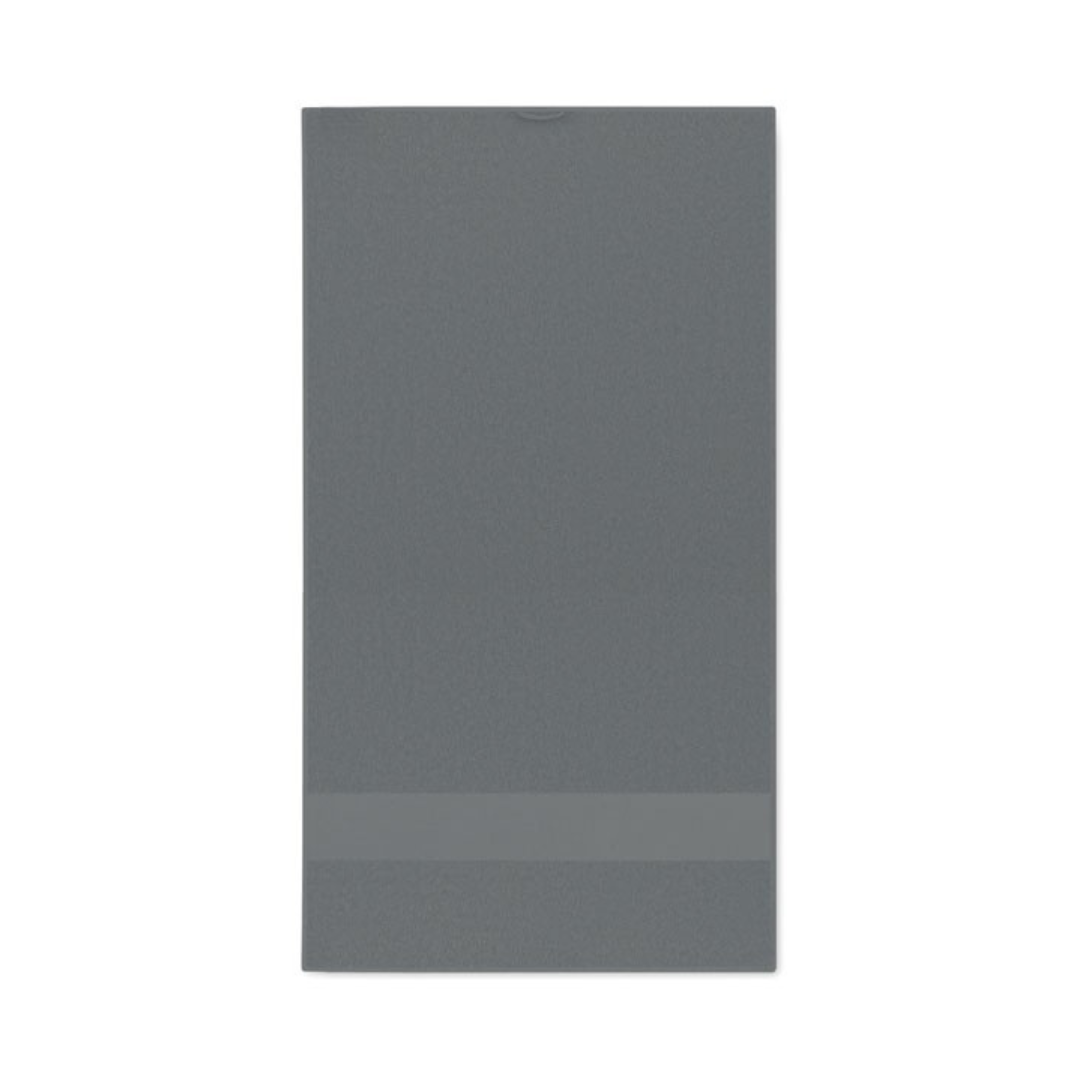 Serviette de bain 30x50 grise personnalisable avec logo.