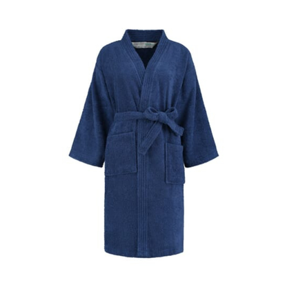 Peignoir bleu unisexe personnalisable avec logo.