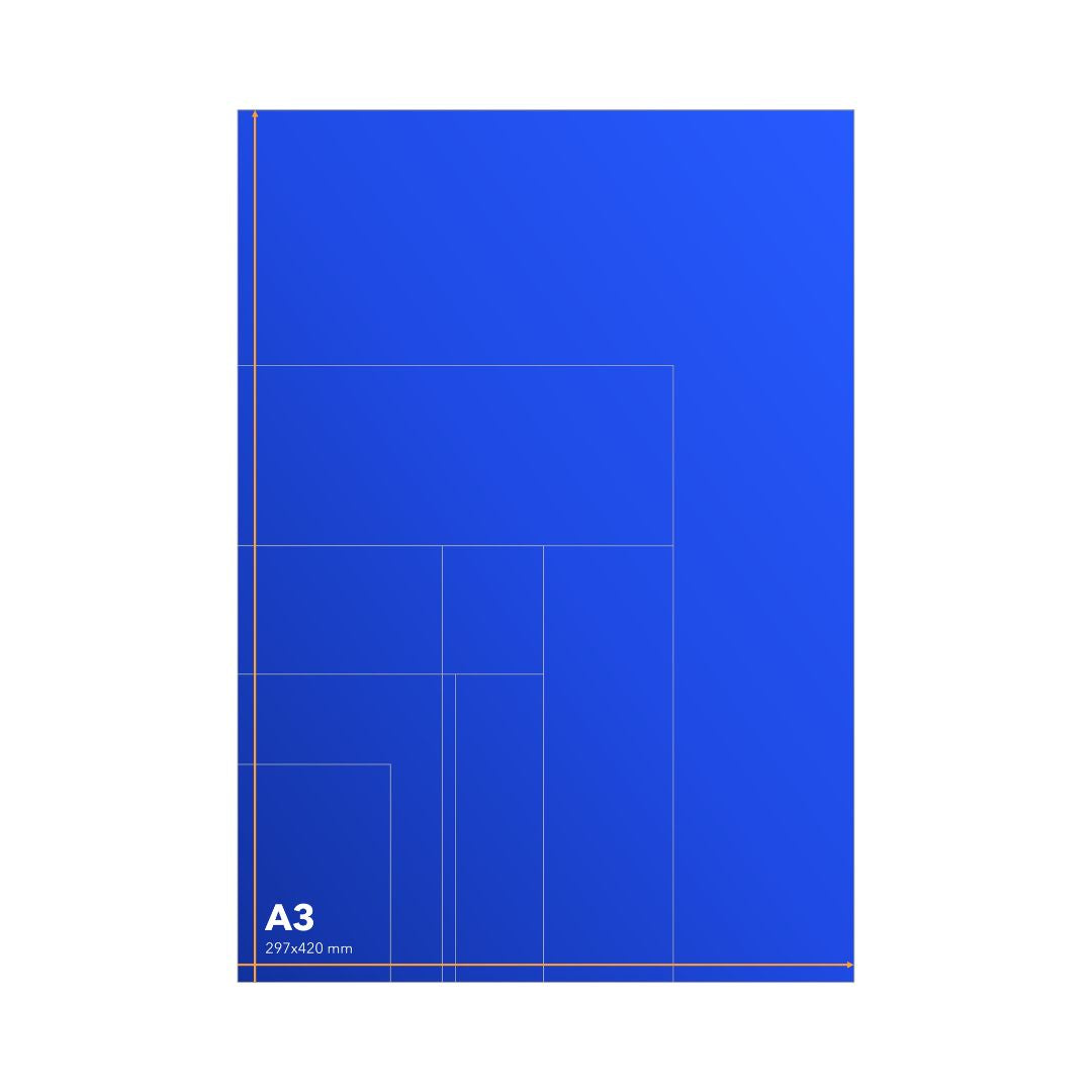 Aperçu des dimensions du flyer A3.