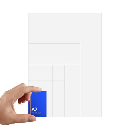 Aperçu des dimensions du flyer A7.